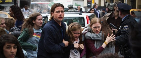 Brad Pitt and Mireille ENos in Paramount's World War Z