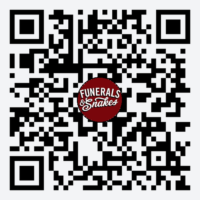 Scan the QR code to subscribe to the Funerals & Snakes newsletter.