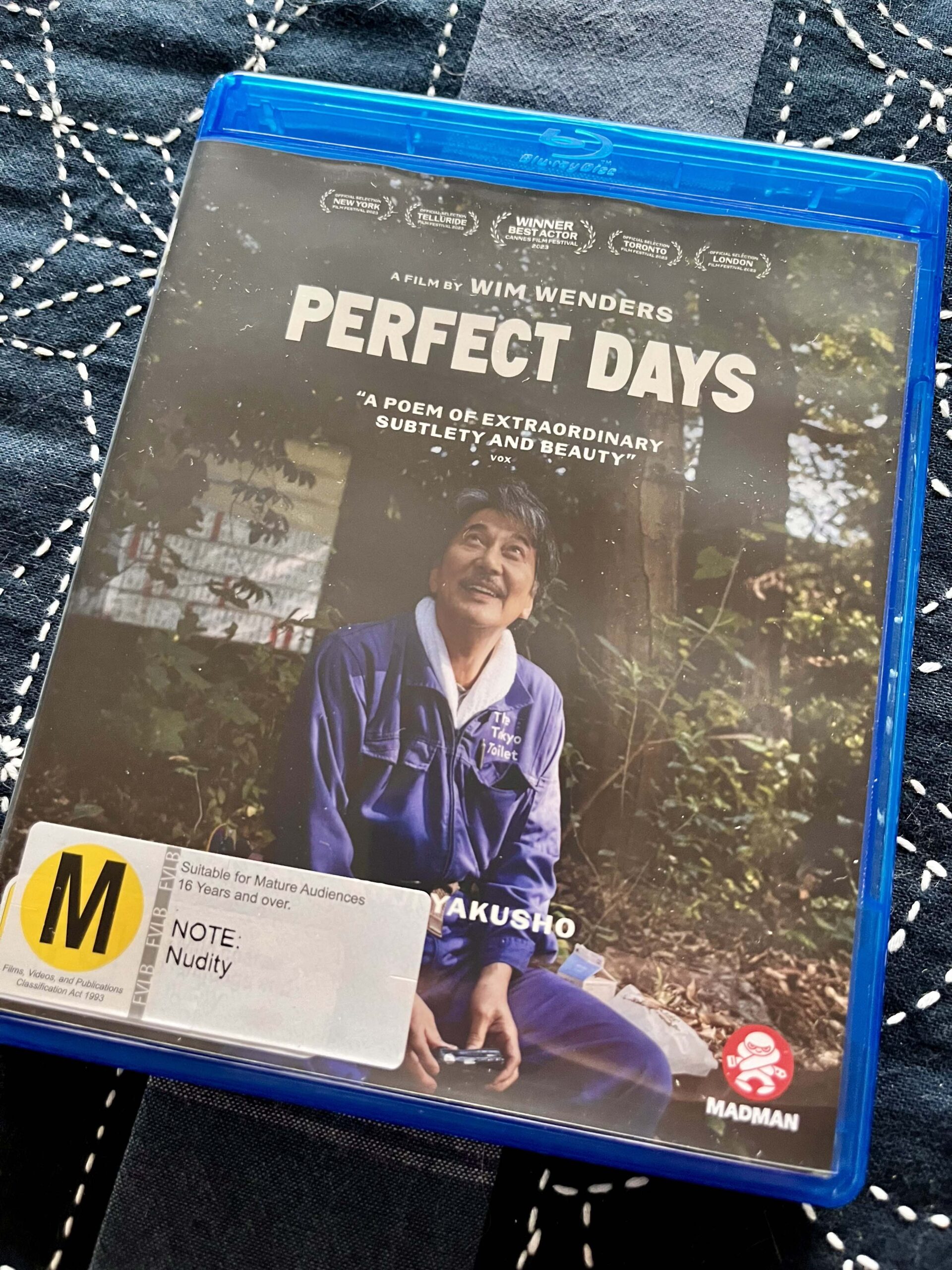 Blu-ray of Wim Wenders' Perfect Days.