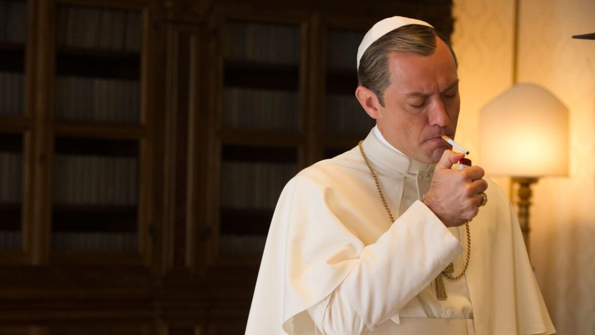 Still from The Young Pope featuring Jude Law as Pope Pius XIII (formerly Lenny Belardo).